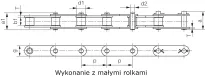 Łańcuch rolkowy standardowy o przedłużonej podziałce jednorzędowy C208A  - 2